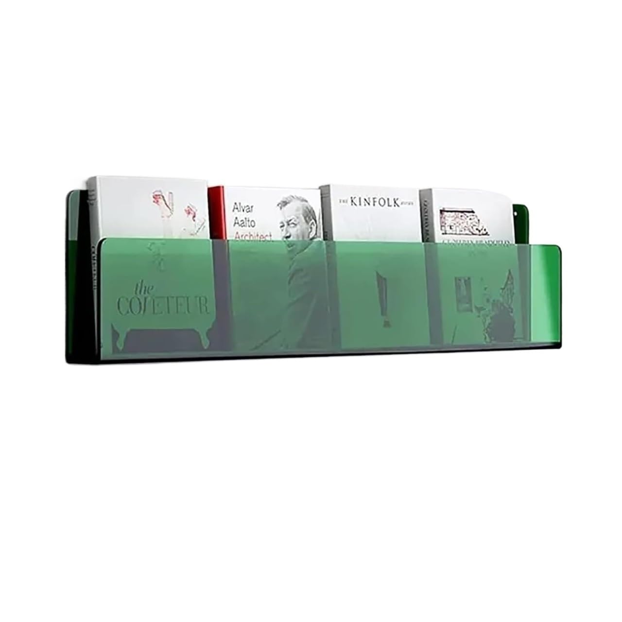 Fcfpxwtz Green Clear Acrylic Wall Mount Magazine Holder Rack