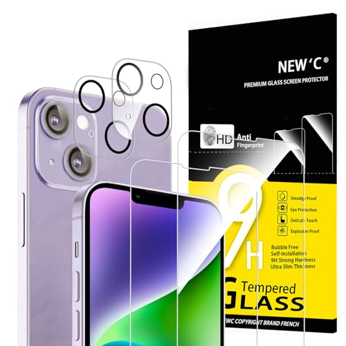Image of NEW'C for iPhone 14 Plus Screen Protector + Camera Lens Protector