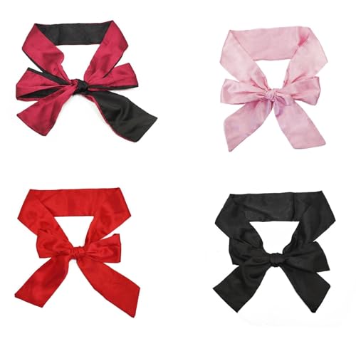 4 Stück Satin Augenbinden für Paare – Erotische Blindfold Maske für Rollenspiele & Fesselspiele – Weiche Schlafmaske für Erwachsene, Schwarz Rot Rosa