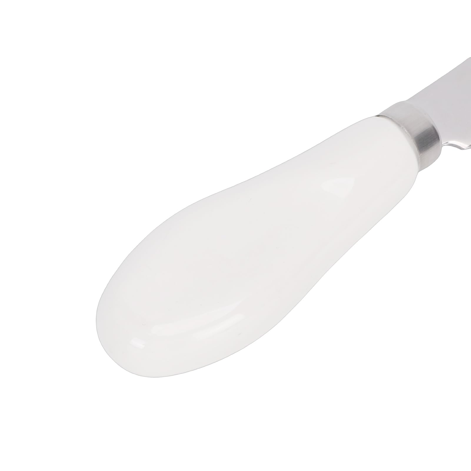 SIXRUN 2 Unidades Untador de Mantequilla, Cuchillo para Queso de Acero Inoxidable Apto para Lavavajillas con de Cerámica para Mermelada, Mantequilla de maní, pasteles. (WHITE)