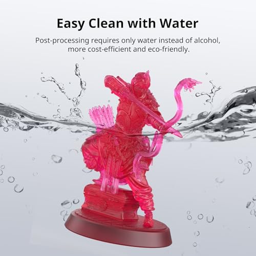 Image of ANYCUBIC Water Washable 3D Printer Resin 2.0, 405nm High Precision 3D Resin, Low Shrinkage Photopolymer Resin for 4K /8K /12K Capable LCD DLP Resin 3D Printer Printing (Clear Red, 1000g)
