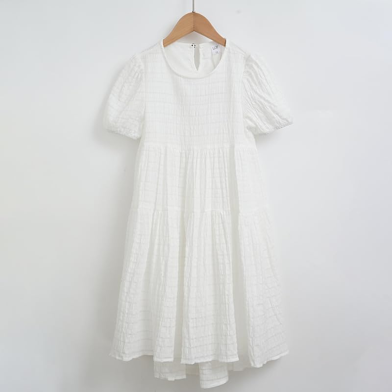 Dziewczęce sukienki w kształcie litery A okrągłe sukienki w stylu casual, imprezowa, dziewczęca letnia sukienka Boho Beach Casual Smocked Maxi sukienki 6-16 lat