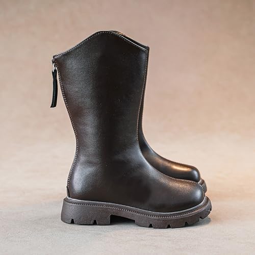 IWIHMIV Toddler Girls Western Boots Mid Calf Cowboy Boot Non Slip Kids Round Toe Riding Shoes Party Dress Up3