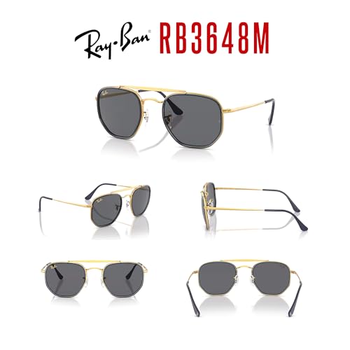 Image of Ray-Ban The Marshal II RB3648M 9240B1 52MM Gold /Dark Grey Hexagonal Sunglasses for Men for Women +BUNDLE with ACCESSORY EYEWEAR KIT