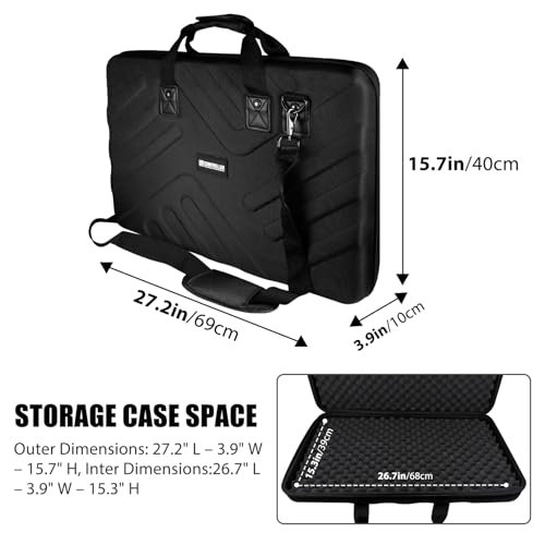 Image of DJ Case - 27.2 inchx15.7 inchx4 inch - Fits Pioneer DJ Controller RX,SX,SX2,SX3 /DDJ-FLX6 /Denon MC7000 - Hard Shell Traveling Case - EVA Protection - For DJ Equipment