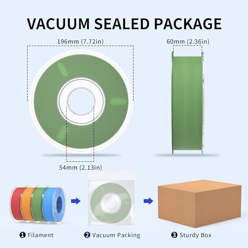 Image of RAMBERY Matte PLA 3D Printer Filament Bundle 4KG, Matte Smooth Finish PLA Filament 1.75mm, Individually Vacuum Packed, 1kg(2.2lb) X4PCS, Red /Orange /Matcha Green /Blue