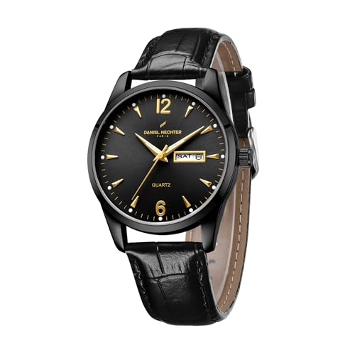 Image of Daniel Hechter Paris Analog Quartz Watch for Men with Sunray Round Dial, Leather Strap, Day & Date Display & Water Resistant