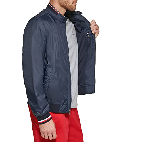Image of Tommy Hilfiger Men's Lightweight Varsity Rib Knit Bomber Jacket