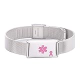 LinnaLove Lymphedema Alert Bracelets No Needle or BP Bracelets Adjustable Stainless Steel Mesh...