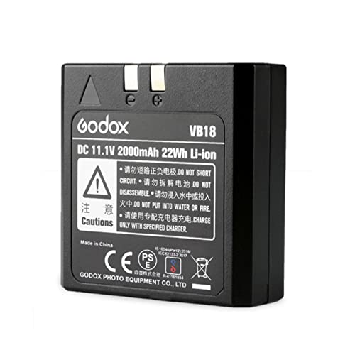 GODOX VB18 11.1V 2000mAh Batería recargable de iones de litio de iones de litio V850 V850II V860 V860II-C V860II-N V860II-S V860II-F V860II-O en la cámara Flash Speedlight (batería VB18, mejorada)