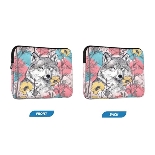 Funda para portátil 13-14 pulgadas impermeable con patrón de lobo miniatura 2