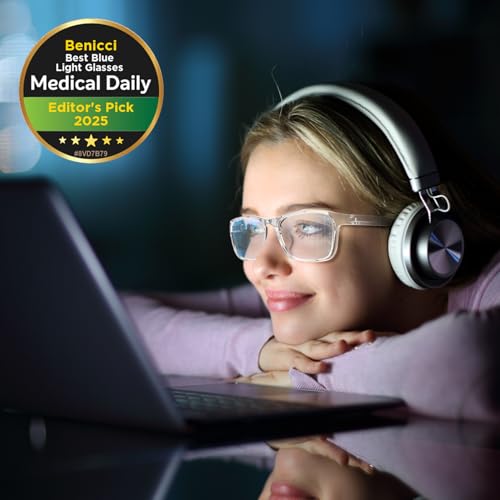 Stylish Blue Light Computer Blocking Glasses for Men and Women - Ease Digital Eye Strain, Dry Eyes, Headaches and Blurry Vision - Instantly Blocks Glare from Computers and Phone Screens, Case Included