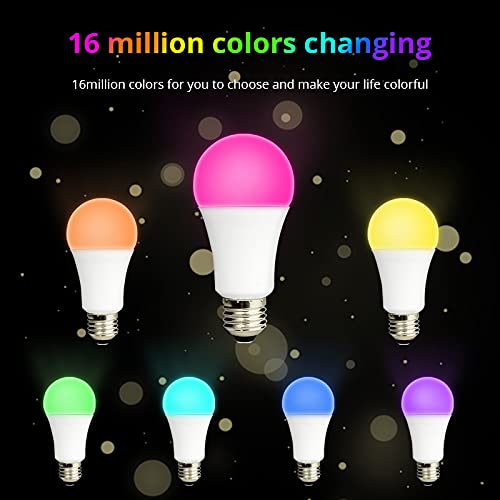 BENEXMART Homekit Smart LED Lampadina E27 Tuya WiFi Lampada dimmerabile RGBCW Sincronizzazione musicale Siri Alexa e Controllo vocale (2 pack)