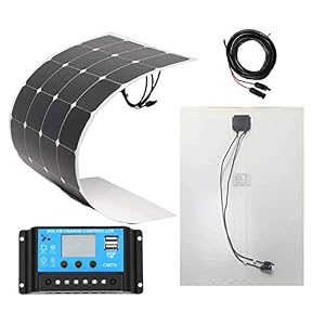 Brillihood 100W Flexible Solar Panel +20A 12V/24V LCD Controller For Boat Caravan Home or Off-grid/Backup Solar Power systems