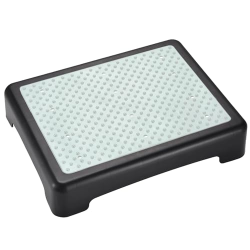 CAAGGMM Rutschfest Halbstufe, Einstiegshilfe Tritthocker, Mobilitätsstufenplattform Trittstufe, Tragbare Steighilfe Treppen Stufe, Tragkraft von bis zu 200 kg, für Bett, Treppe, Schwarz Leuchtend