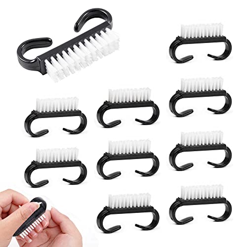 OHYER 10 Piezas Cepillos de Uñas de Plástico Nail Art Dust Removedor Nail Brush Cepillo de Plástico con Mango Herramientas de Manicura Cepillo de Limpieza para Uñas Manos Pies Manualidades y Grietas