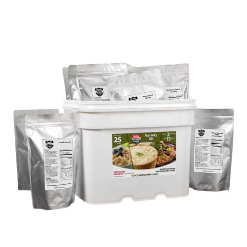 Ready Supply Foods- Survival Food 25 Year Shelf Life Emergency Food Supply (Extra Large) Freeze Dried Food Bucket Long Term Food Storage | Variety Bucket of Breakfast, Lunch & Dinner | 140 Servings