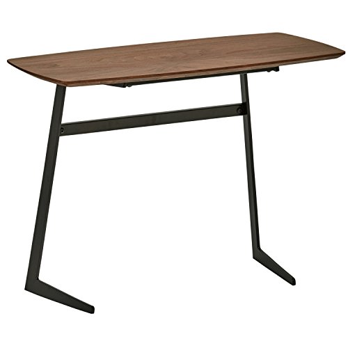 Amazon Marke - Rivet Geneigter Couchtisch aus Holz und Metall im Industriedesign, B 80 cm, Nussbaum