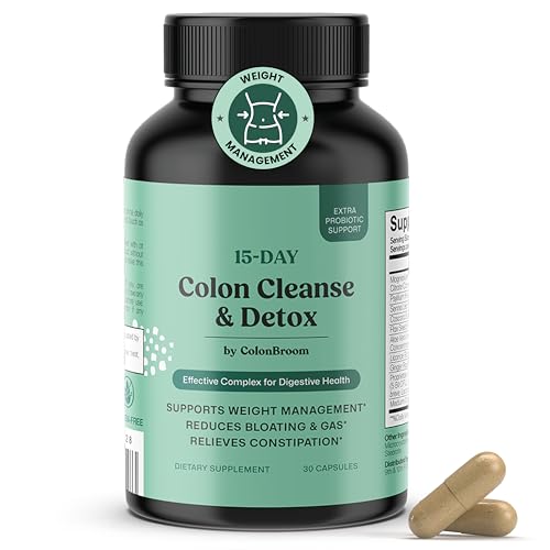 ColonBroom 15 Day Colon Cleanse & Detox Cleanse for Weight Loss with Probiotics & Magnesium to Support Digestion, Reduce Bloating & Boost Metabolism - Gentle & Effective Gut Detox for Women