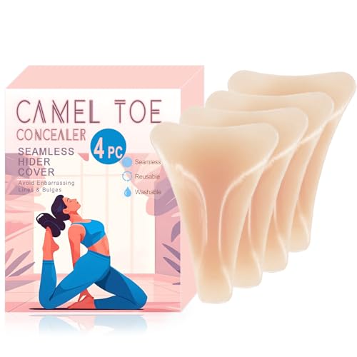 Image of Cameltoe Concealer Cover Seamless Reusable Silicone Hider Insert No Sticky Layer Anti Camel Toe Cover Silicone Underwear Guard for Leggings and Swimwear, Seamless & Invisible (4 Pack)