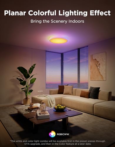 govee smart ceiling light 4300lm rgbic led ceiling light fixture works with matter flush mount light fixture diy colors 2700k-6500k dimmable for bedroom living room 15 inch 1 pack