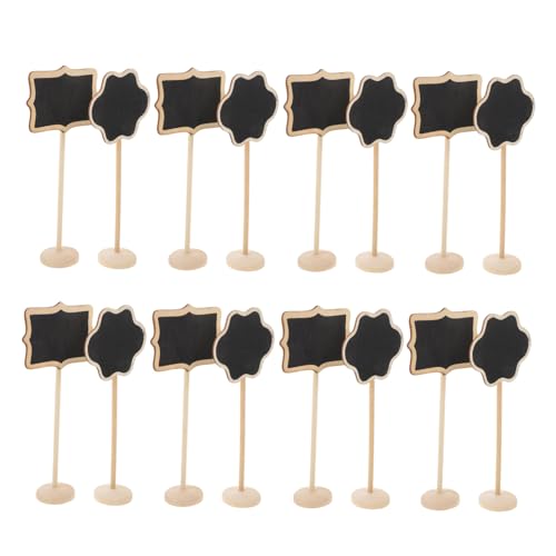 OSALADI 16Pcs Mini Birch Message Blackboards Decorative Chalkboard Signs for Weddings Events Home Craft Random Styles for Rooms Tabletop Decor