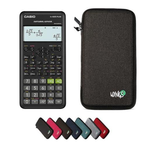 Casio fx 82ES Plus 2nd Edition con Funda Protectora WYNGS Gris Oscuro   Calculadora Científica   Paquete Básico