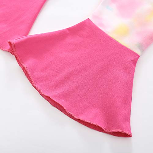 Coralup Baby Girls Tie Dye 3Pcs Outfits Ruffle Romper And Pants Set With Headband(Pink,18-24 Months) #TOP7