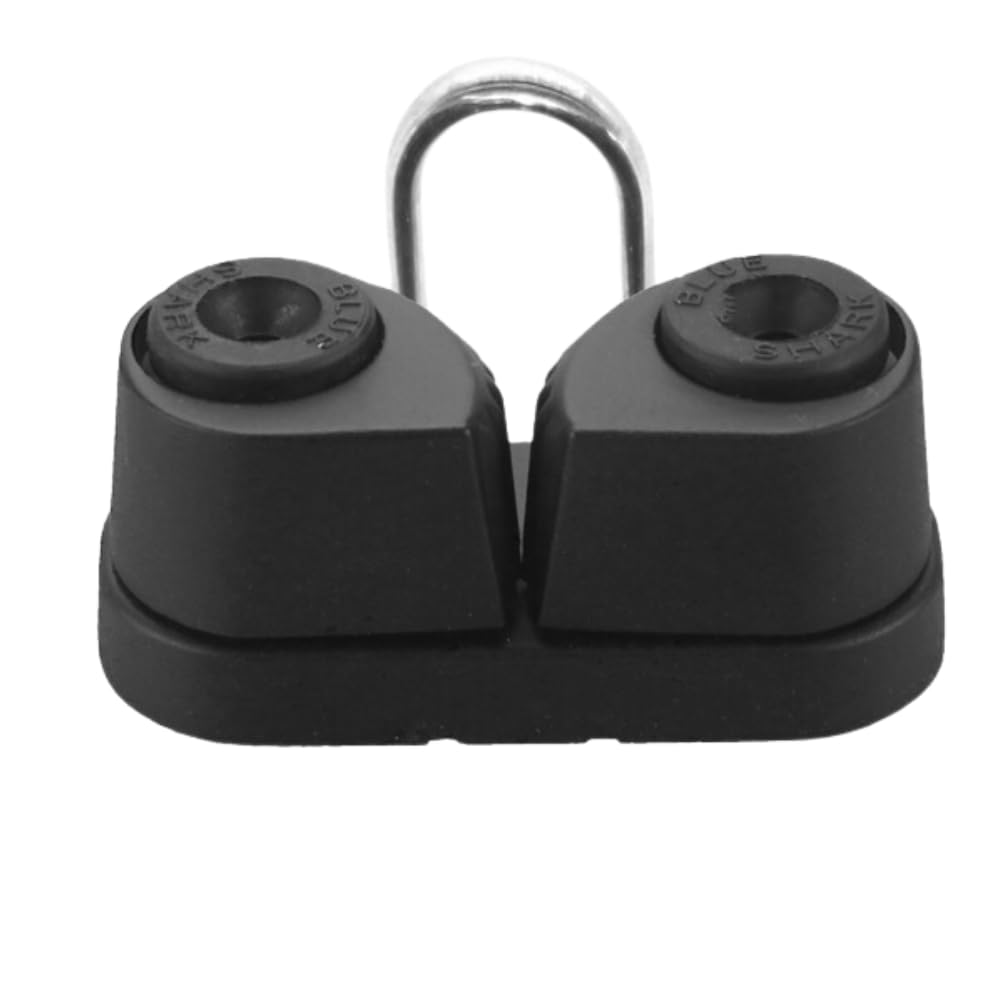 Blue Shark: Aluminum Sailing Cam Cleat with Wire Fairlead 136 | for Line Sizes 1/8” in to 3/8” in (3-10mm) | 300 lb Safe Working Load 750 lb Breaking Load | Premium Quality (1-Pack)