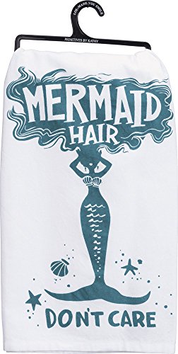 Primitives by Kathy 35664 LOL Made You Smile Dish Towel 28 x 28 Mermaid Hair