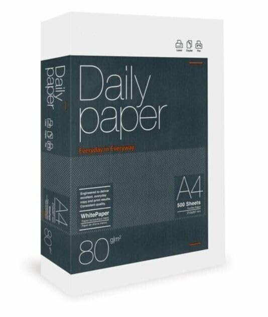 1 Paquete de 500 folios DIN A4, Papel de 80gr para Impresoras Láser y de Inyección Fotocopiadora-Fax, para Hogar.