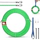 EFUTURETIME Einziehhilfe Kabel Einziehspirale 50M Fiberglas Polyester, Einziehdraht 4.5mm, Kabelverlegung mit 2 Führungsfedern, Kabel Durchziehhilfe mit 3 Verzurrgurte zur Kabelverlegung, Grün