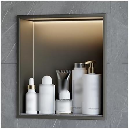 Niche de douche anti-moisissure en acier inoxydable gris pour optimiser l'espace