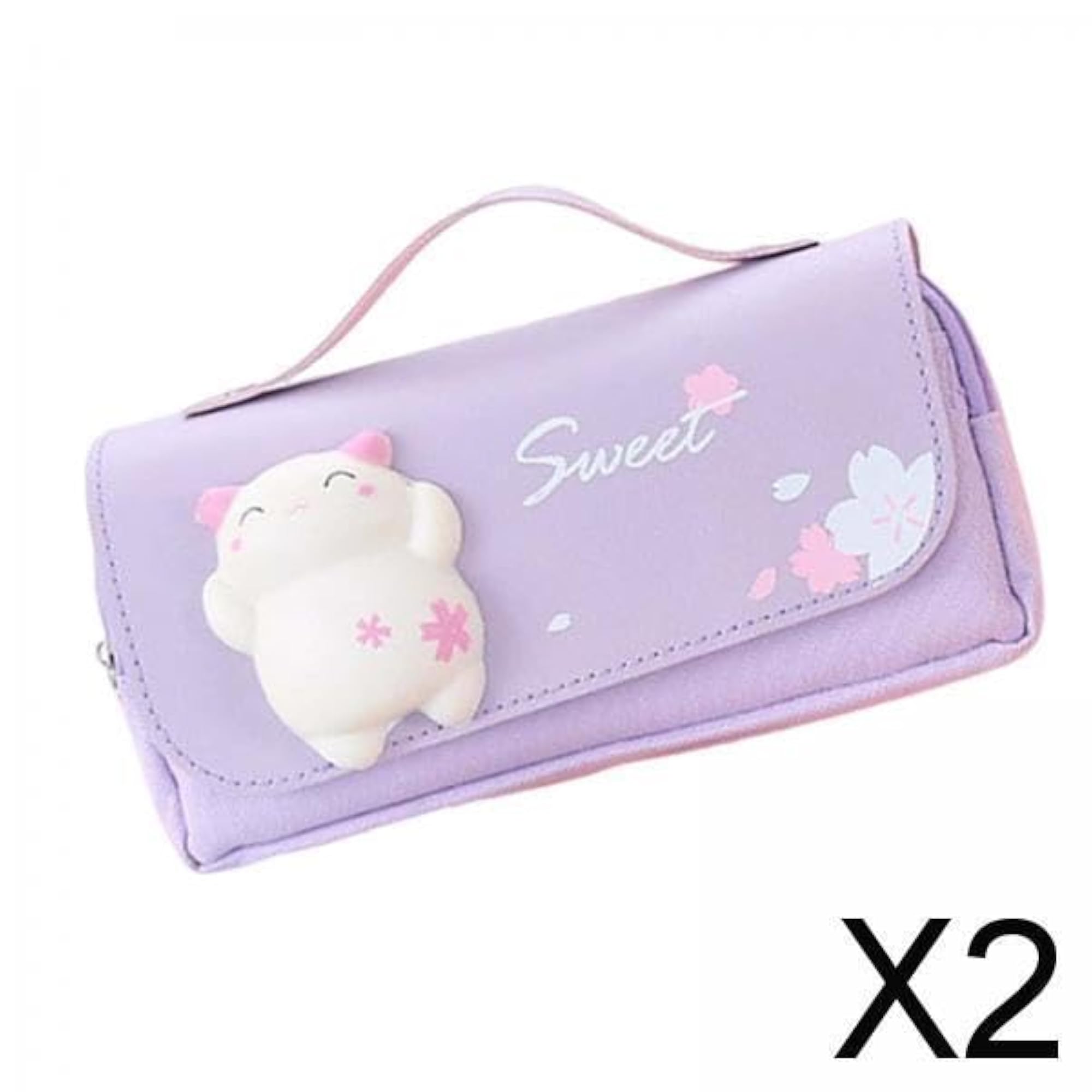 Cute Hand Held Portable Pencil Case, Purple