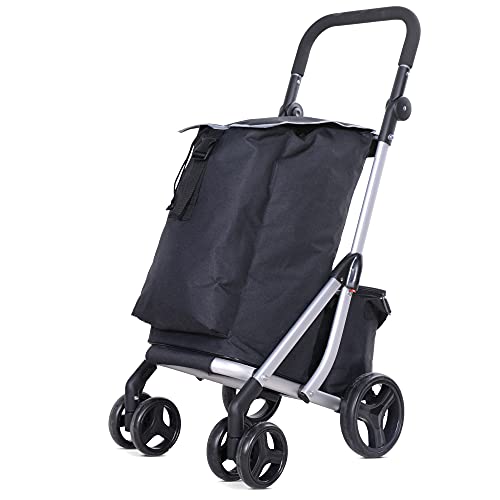 KT20 Shopping Trolley with 4 Wheels Push Along 50L...