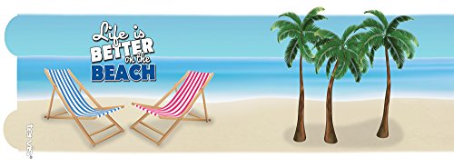 Tervis Life is Better on the Beach Tumbler with Wrap and Blue Lid 16oz Mug, Clear - Image 2