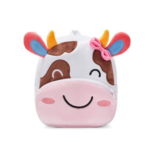 NICE CHOICE Linda mochila infantil pequena bolsa de viagem para meninas e meninos de 3 a 6 anos, Vaca bonita, 24*10.5*26.5 cm(9.4*4*10.4 inches), Compacto