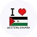 Azeeda 24 x 40mm Ronds 'I Love Western Sahara' Autocollants (SK00046716)