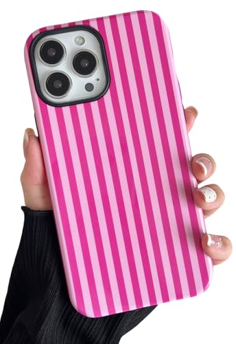 Longlayss Compatible with iPhone 15 Pro Max Case Cute Striped Phone Case