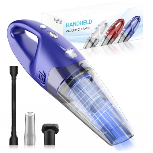 YOOHI Handheld Vacuum Cordless Rechargeable – 6000Pa Mini Hand Held Vacuum, LED Light, 20–25 Mins Runtime, USB Charging, 500ML Cup – Lightweight Small Vacuum Cleaner Cordless for Car/Office/Home