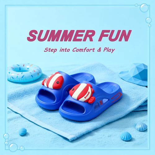 Image of Kids Cloud Slides Boys Girls Slides Non-slip Summer Beach Pool Shoes EVA Girls Everday Slip on Slide Sandals Garden Slippers Bathroom Shower Shoes