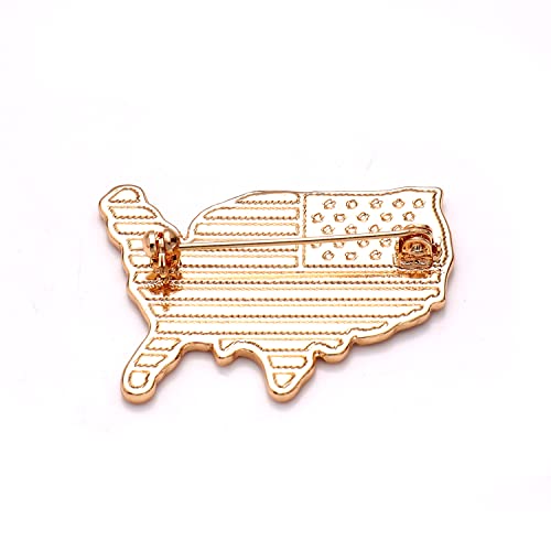 Image of 6PCS American Flag Lapel Pins Enamel Rhinestone Heart USA Flag 4th of July Brooch Pins Patriotic Independence Day Jewelry Suit Pin Gifts for Women Men