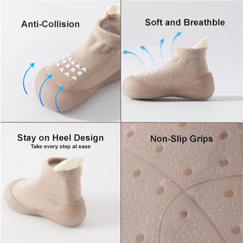 hstyle baby sock shoes toddler walking shoes infant non-slip slippers soft rubber sole sneakers for baby boys girls