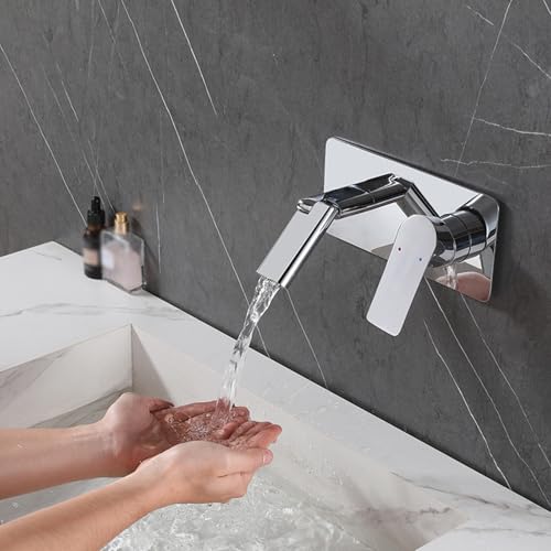 Robinet cascade mural eau chaude et froide avec commande laiton à 2 trous - 7