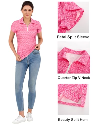 JACK SMITH Women's Golf Shirts Short Sleeve UPF50 Workout Tops for Women Moisture Wicking Dry fit Polo Shirt3