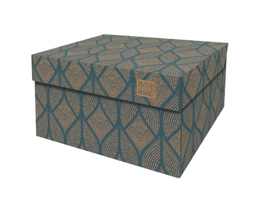 DDB Dutch Design Brand Aufbewahrungsbox mit Deckel – Aufbewahrungsboxen – FSC-zertifizierter, recycelbarer Karton (Größe: 38,9 x 31,8 x 21,1 cm) (Cordoba Petrol)