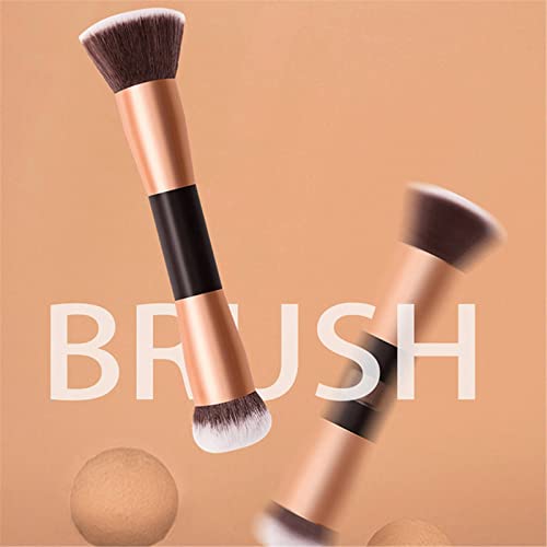 Eye Makeup 1 Pcs Makeup Brush Foundation Powder Buffer Wooden Handle Large Paint Powder Eye Shadow Powder Blusher Brush Double Head Makeup Brush Portable Beauty Brush Spray Tan (Rose Gold, One Size) #TOP6