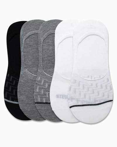 Steve Madden Mens No Show Socks - 5 Pack Invisible Mens Low Cut Socks with Arch Support (Shoe Size 10-13)4