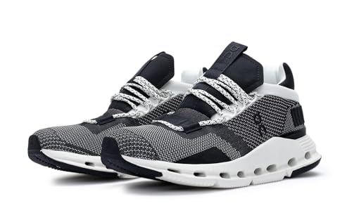 On Women's Cloudnova Sneakers, Black/White, 5.5 Medium US