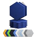 Amantech 12 Pack Acoustic Panels Self Adhesive Sound Proof Foam, High Density Sound Acoustic Panel, 12X10.23X0.4 Inch Hexagon Panels in Home, Office, Reccording Room, Studio,and more(Telecom Blue)